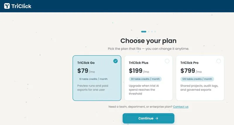 TriClick self sign-up is now live