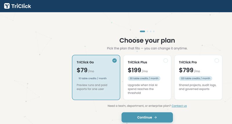 TriClick self sign-up is now live